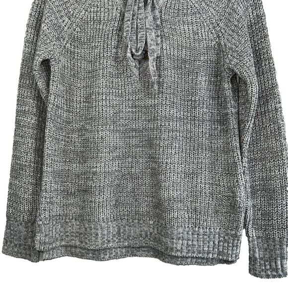 It's Our Time Knit Sweater Women's Scoop with Tie Neck Long Sleeve Size Small - Picture 4 of 12